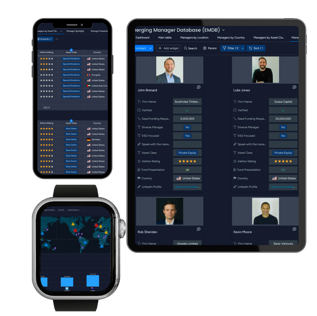 AlphaSeek dashboard displaying curated AlphaLists of vetted emerging managers for capital allocators.